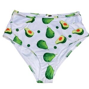 Coeur de Vague NWT Avocado Print High Waist Swimsuit Bathing Suit‎ Bottoms XL